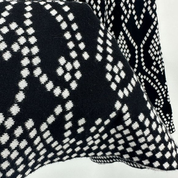 Kikit Skirt Womens Knit A-Line Pull On Geometric Pattern Black White M - Picture 6 of 11